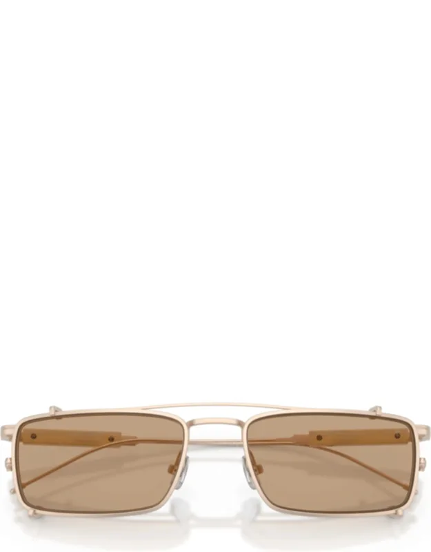 Rectangular Titanium Sunglasses With Double Bridge