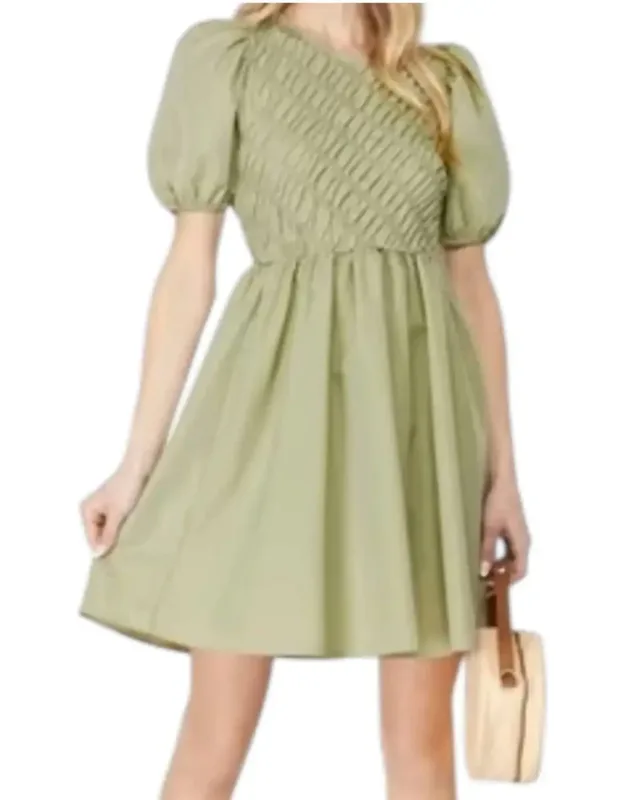 Puff Sleeve Smock Dress