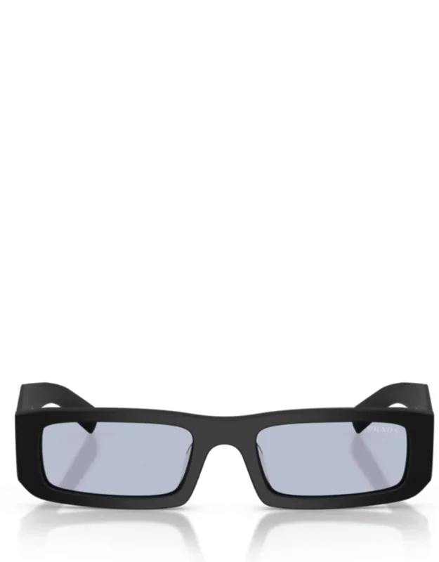 Matte Black Rectangular Frame Sunglasses