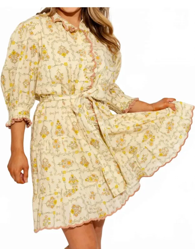 Trellis Flowers Mini Dress
