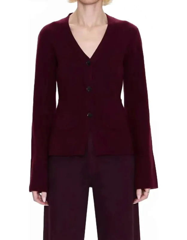 Aeron Cardigan - Luxurious Blend With V-neck And Button Closure