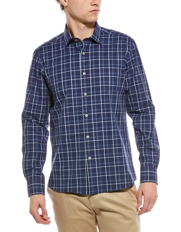 Compact Twill Plaid Shirt