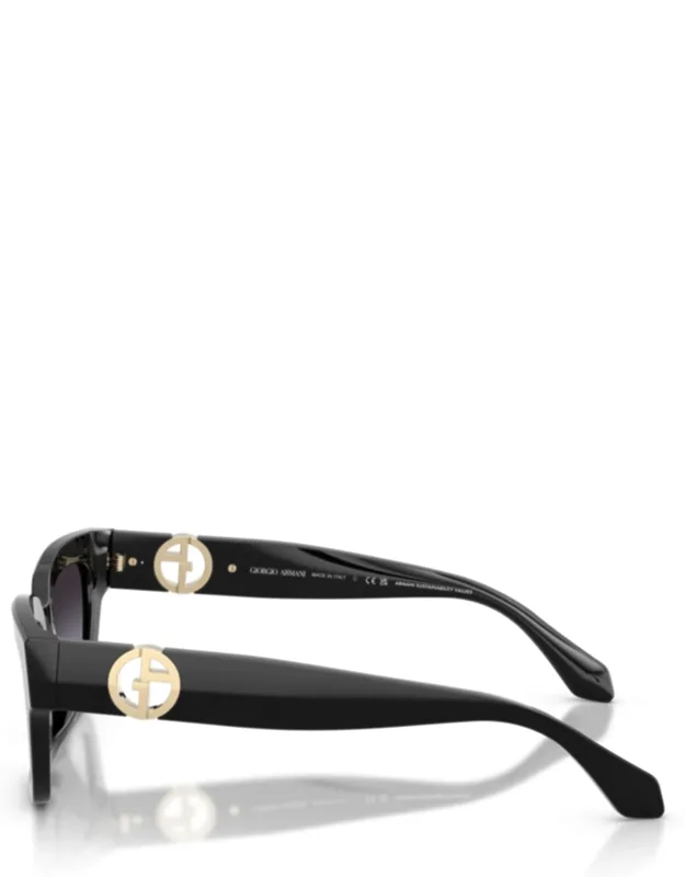 Bold Rectangular Acetate Sunglasses With Gold Logo