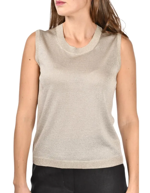 Lurex Sleeveless Tank Top