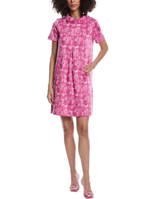 Inverted Pleat Jacquard Mini Dress