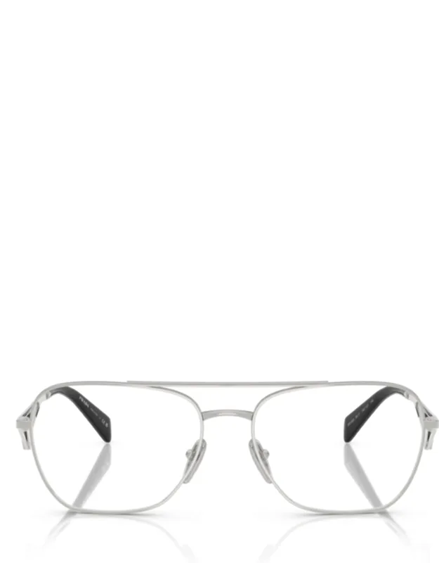 Rectangular Silver-tone Metal Sunglasses