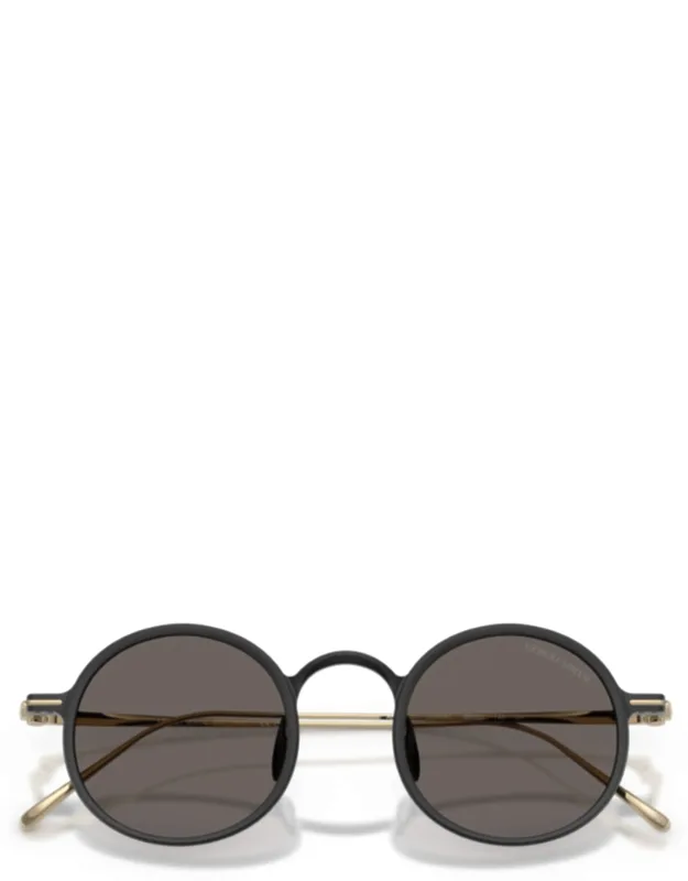 Round Lens Sunglasses With Elongated Gold Temples