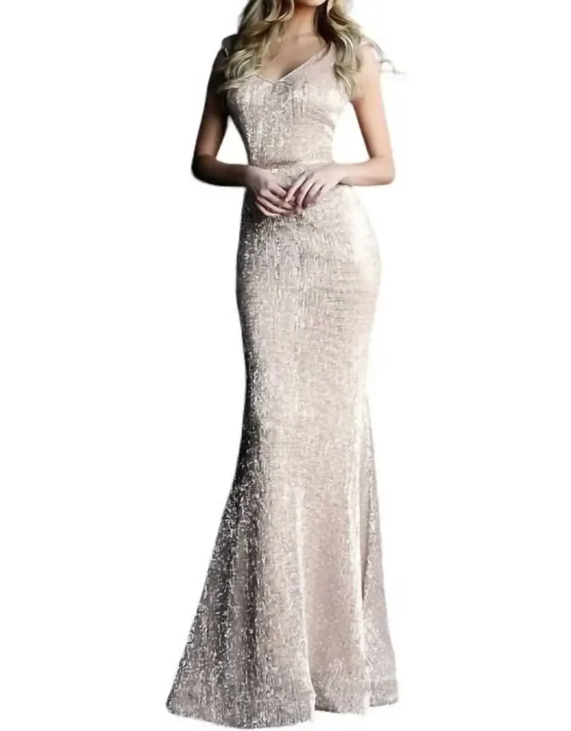 Fitted Sequin Embellished Prom Dress
