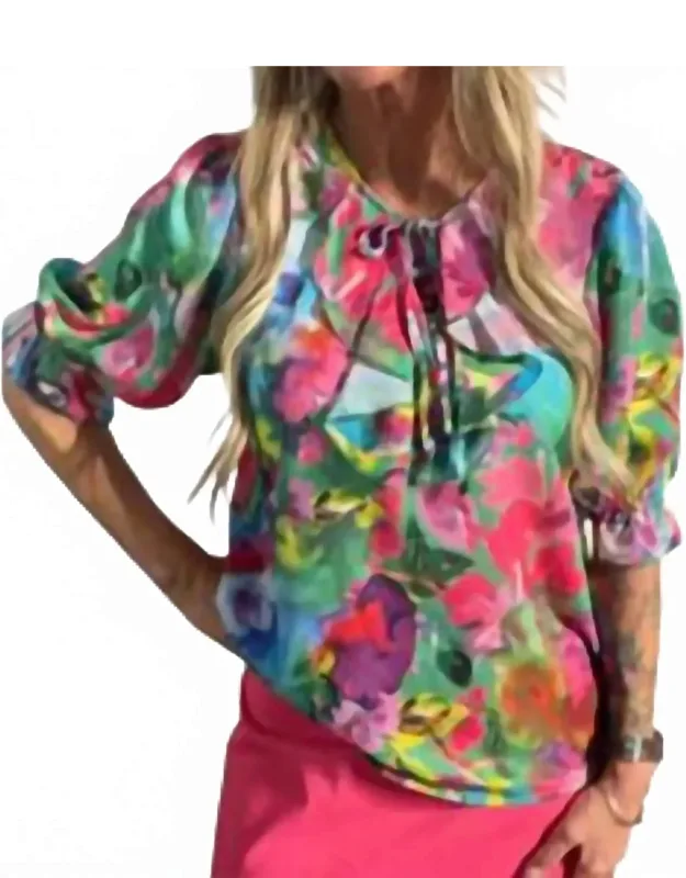 Tie V-neck Top