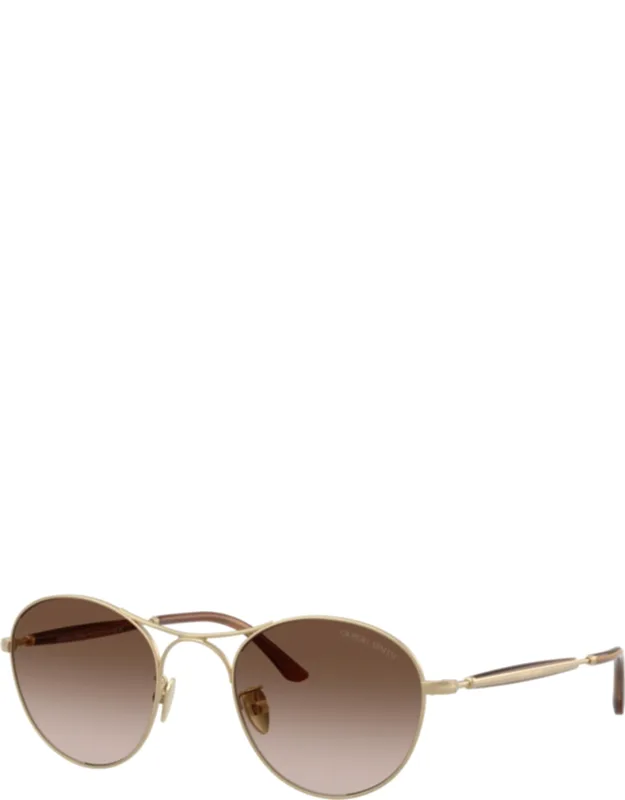 Round Gradient Sunglasses With Gold-tone Steel Frame
