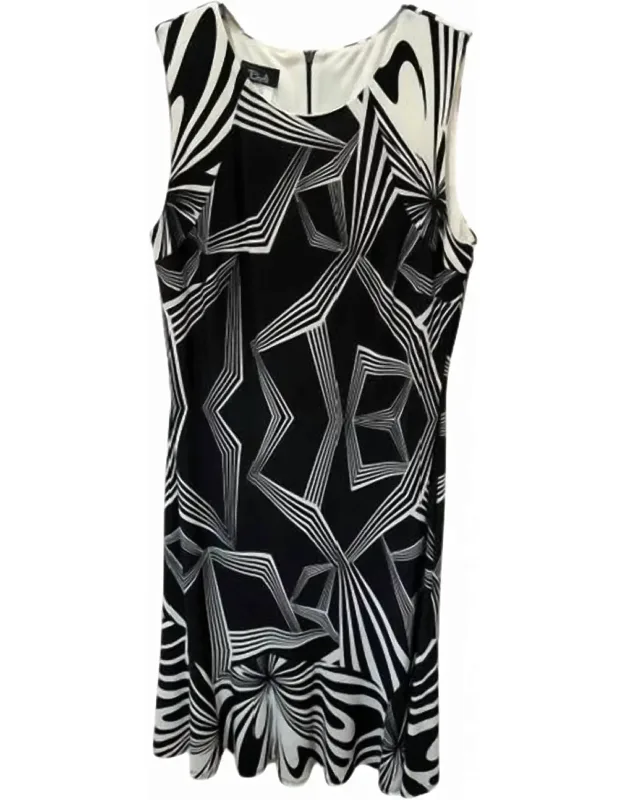 Abstract Print Wave Hem Mini Dress