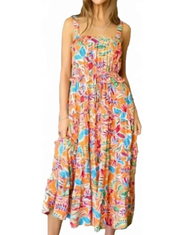 Tiered Ruffled Midi Dress