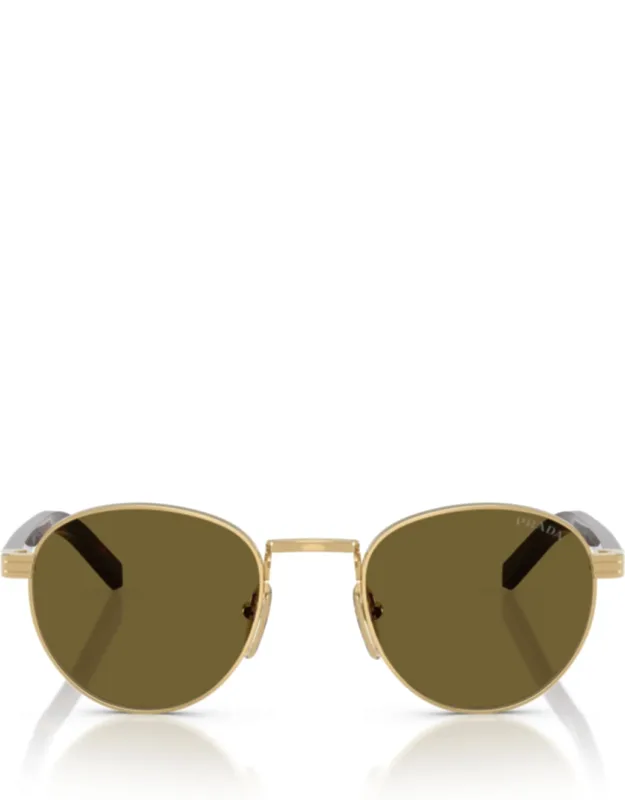 Round Frame Gold-tone Metal Sunglasses
