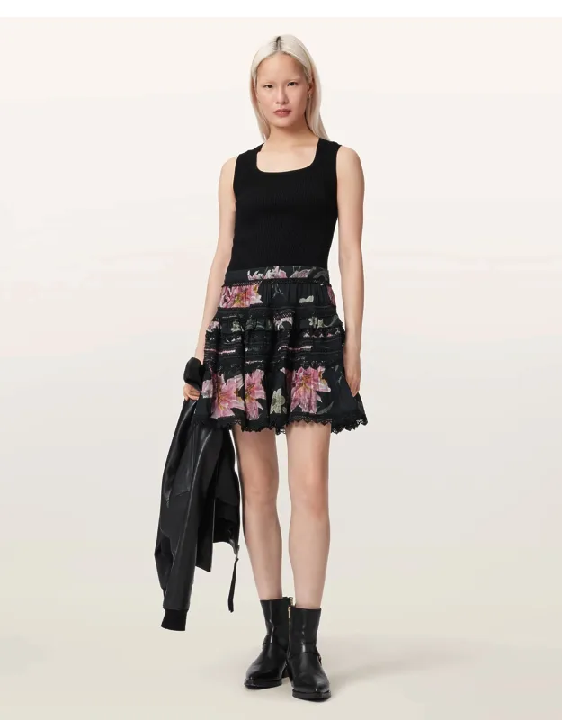 Lace Trimmed Mini Skirt