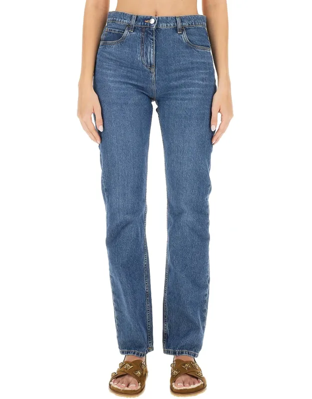 Jeans With Logo Embroidery