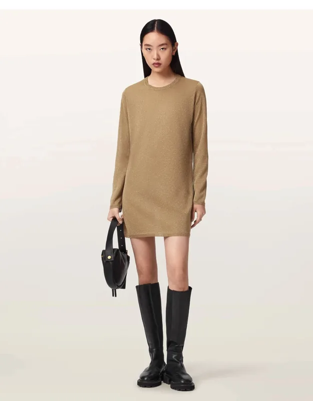 Tillii Metallic Long Sleeve Mini Dress
