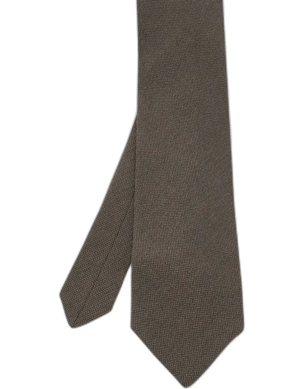Bicolour Diagonal Pattern Wool Jacquard Classic Tie