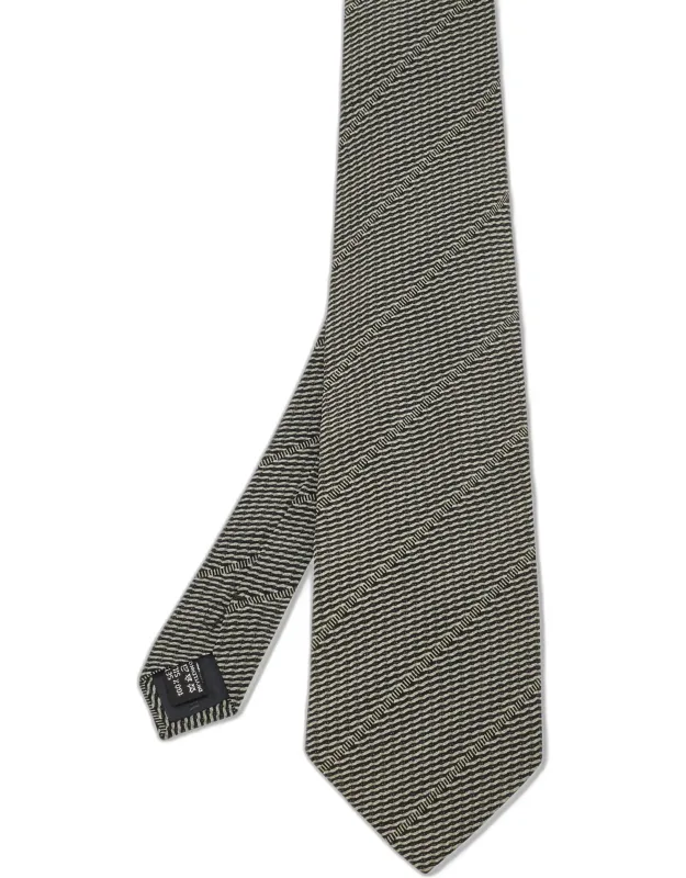 Bicolour Diagonal Striped Silk Traditional Tie