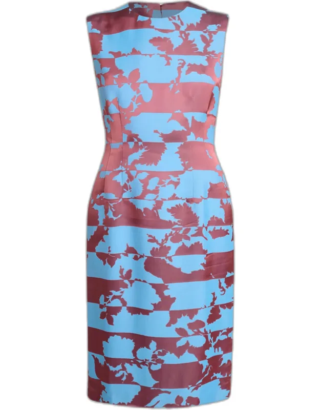Paneled Floral Jacquard Sleeveless Dress