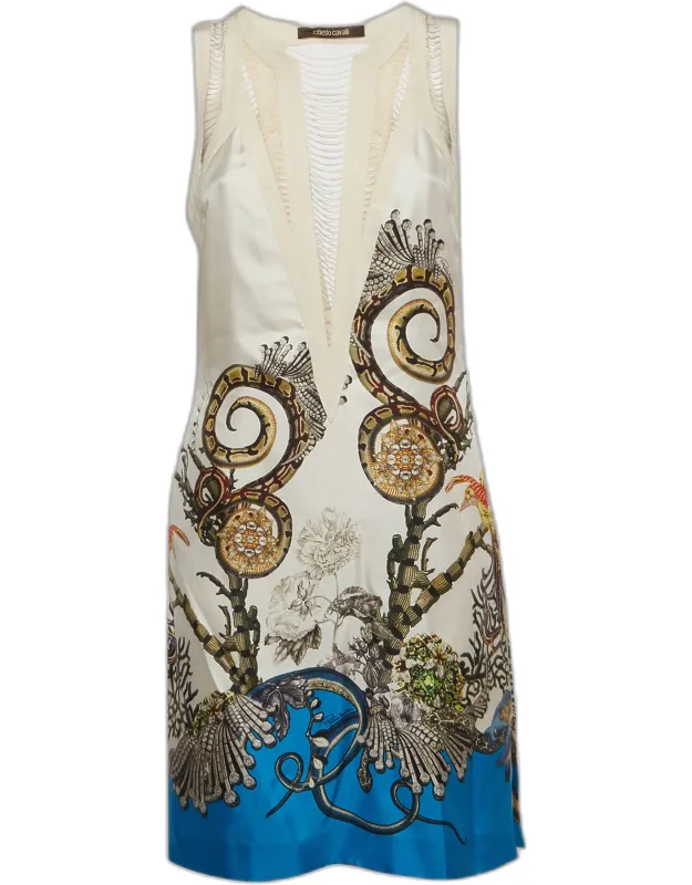 Floral Snake Print Satin Mini Dress