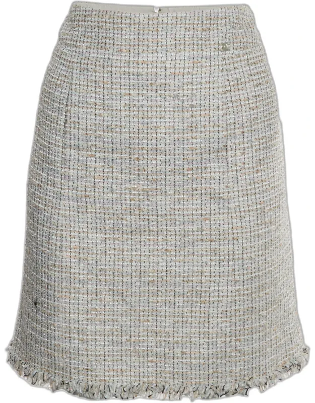 Tweed Frayed Hem Mini Skirt