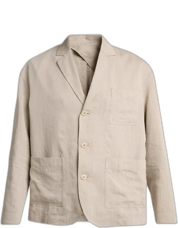 Herringbone Linen-blend Blazer