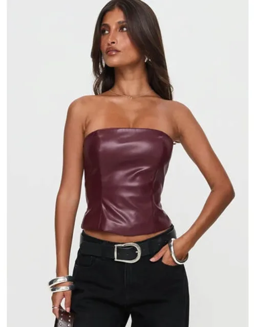 Strapless Faux Leather Top