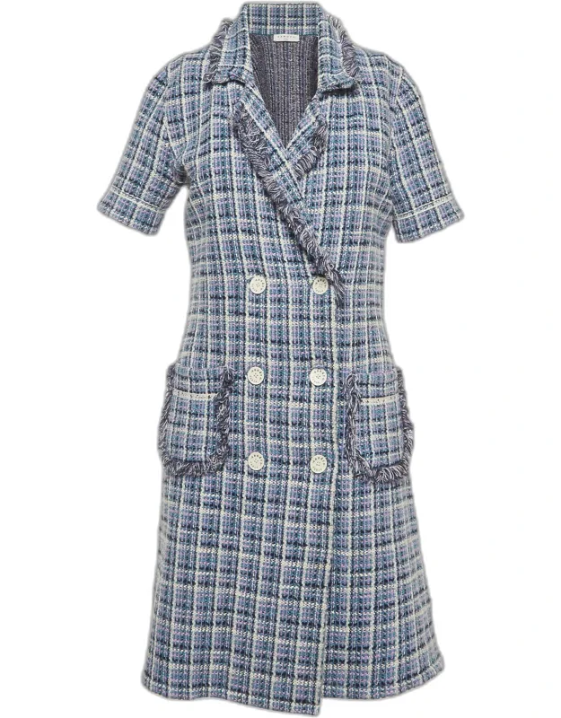 Tweed Double Breasted Mini Dress