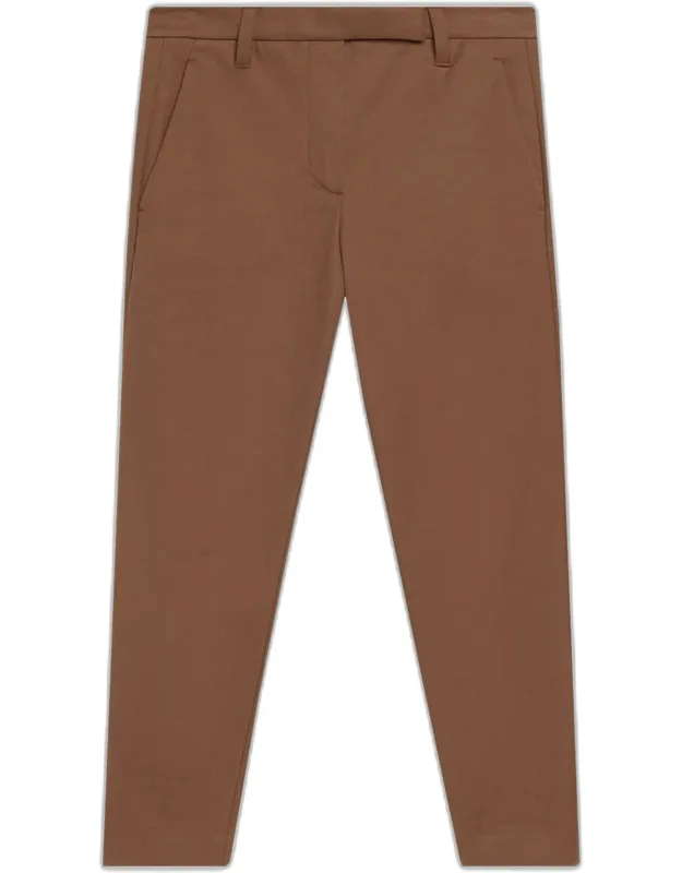 Cotton Twill Slim-leg Ankle Pants