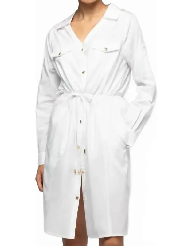 Ramie Mini Shirt Dress