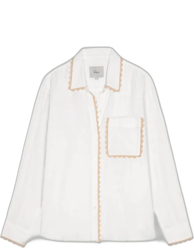 Linen Crochet-trim Shirt