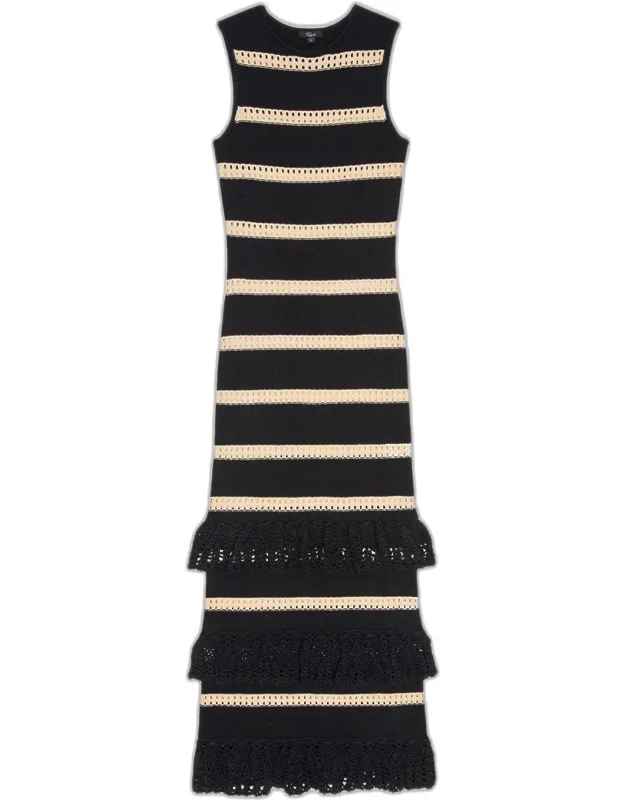 Stripe Cotton-crochet Tank Dress