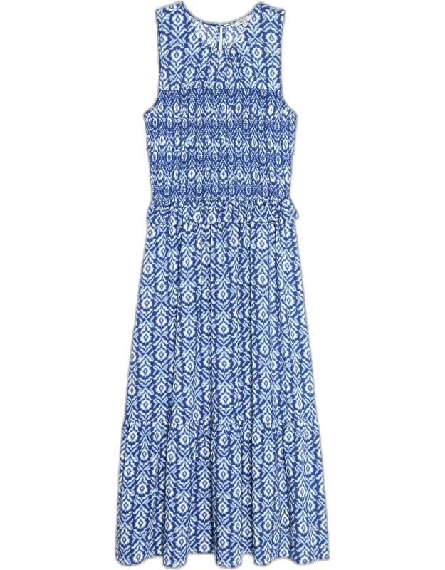 Smocked Ikat Tank Dress