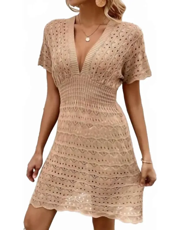 Crochet Knit Beach Cover Up Dress