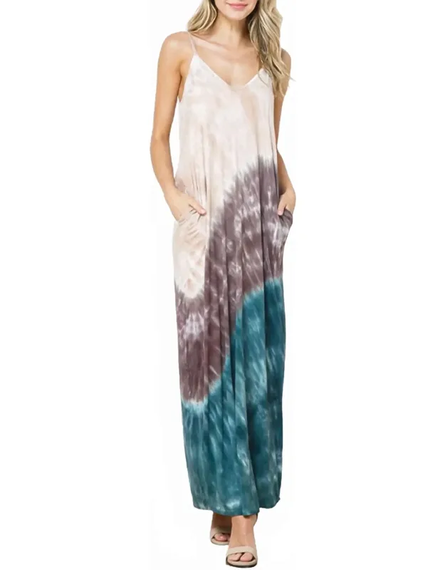 Tie Dyed Stretch Modal Jersey Maxi Dress