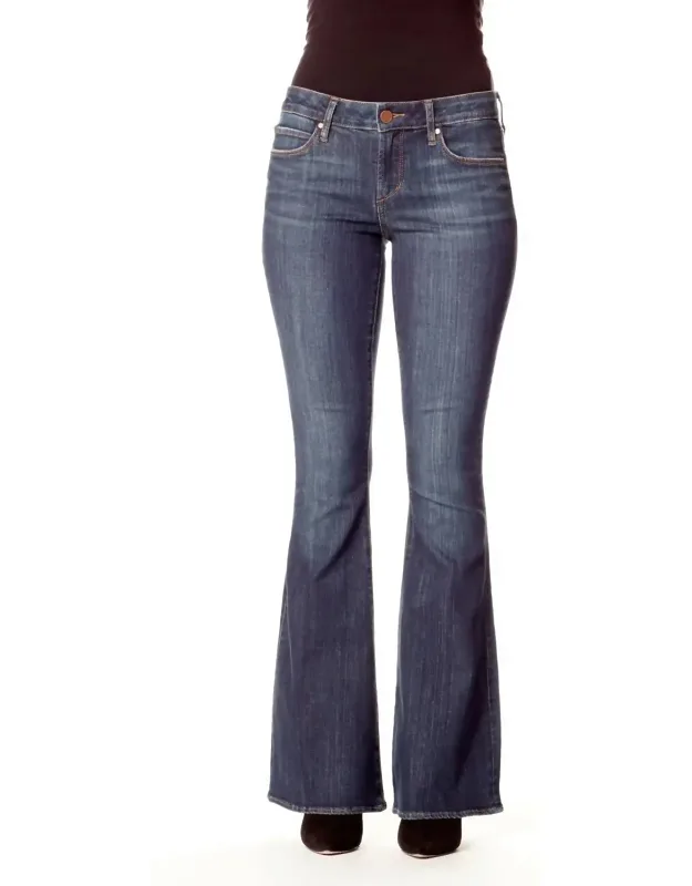 Faith Flare Jeans - Mid-rise Flared Leg, Dark Wash Denim