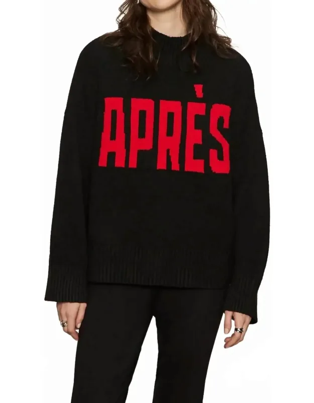 Apres Intarsia Hi Mock F Logo Sweater