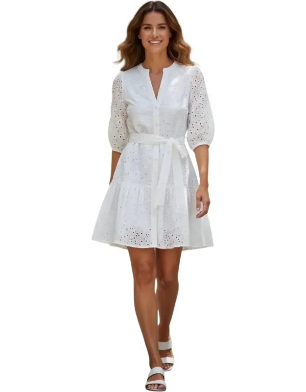 Eyelet Mini Tiered Dress