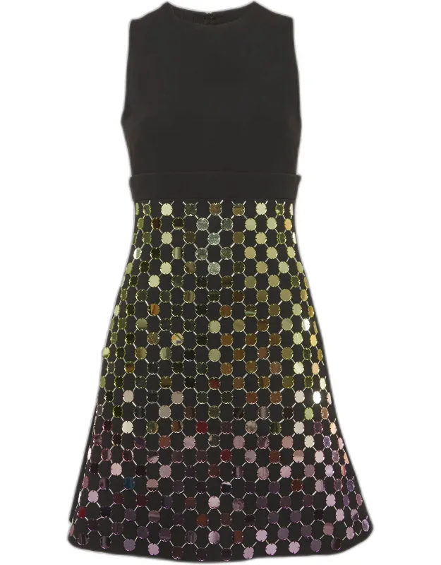 Embellished A-line Mini Dress