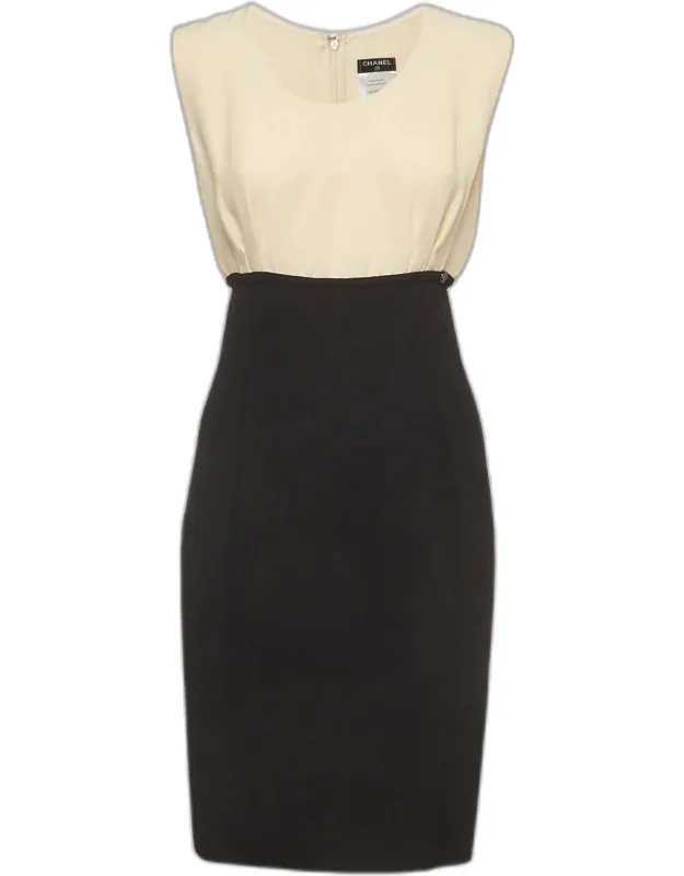 Silk Crepe And Knit Midi Dress