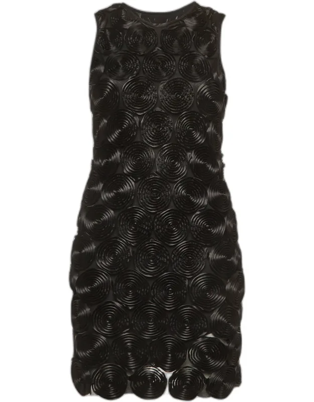 Satin Spiral Rose Mini Dress