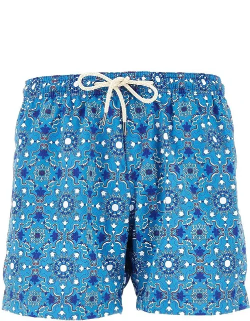 'rapallo Printed Swim Shorts With Elasticated Waist And Antibacterial Micro Mesh Slip'