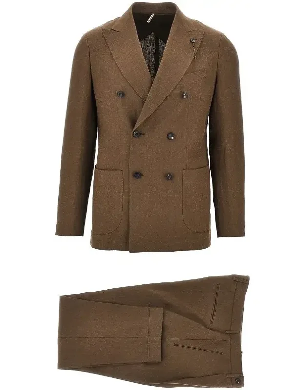 Double-breasted Linen Tailored Suit