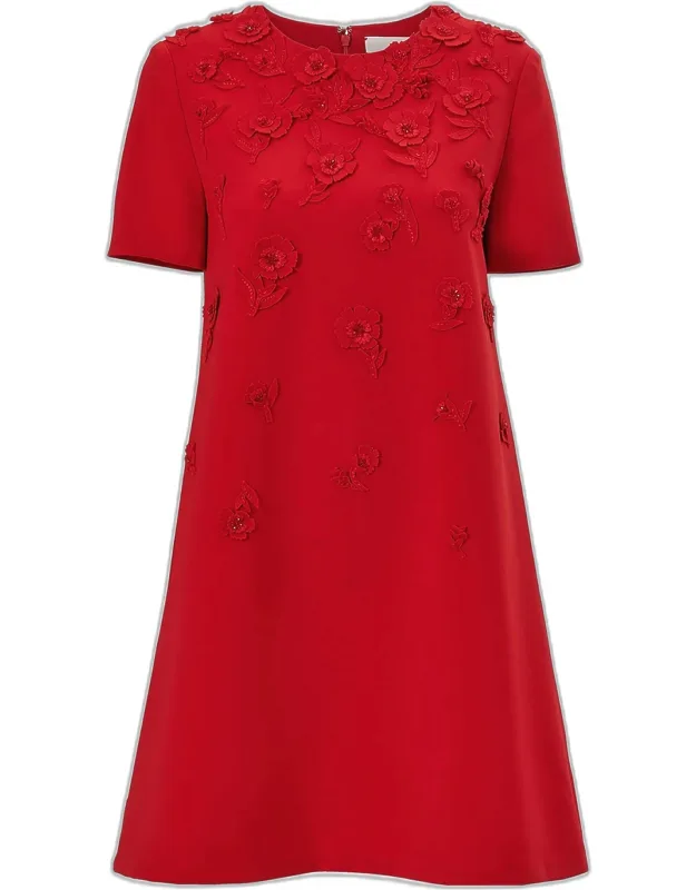 Carnation Embroidered Mini Dress