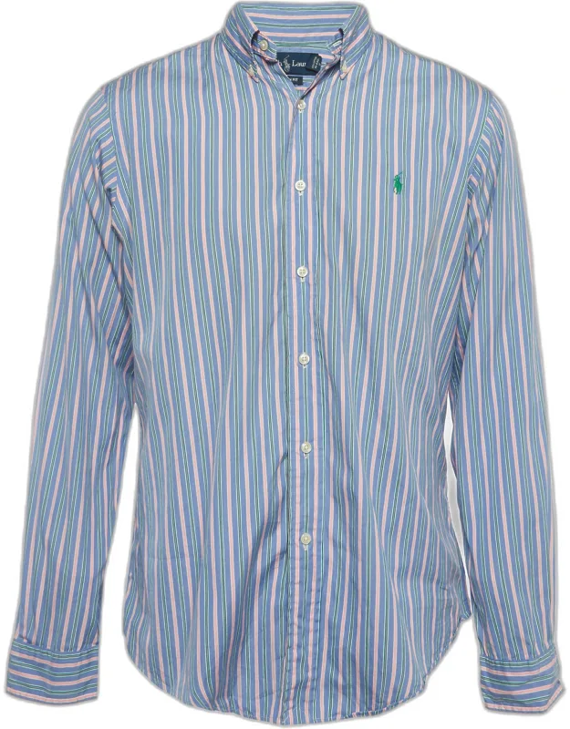 Purple Stripe Cotton Button Down Shirt