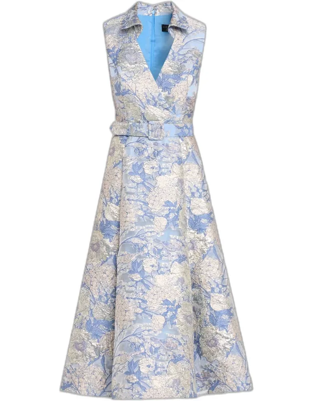 Floral Jacquard Midi Dress