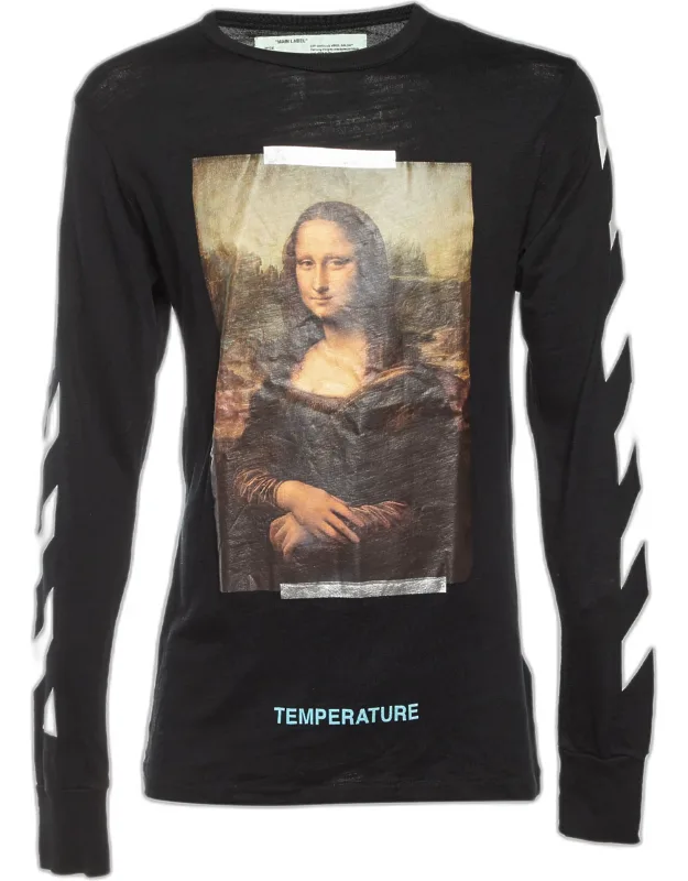Mona Lisa Print Cotton Long Sleeve T-shirt