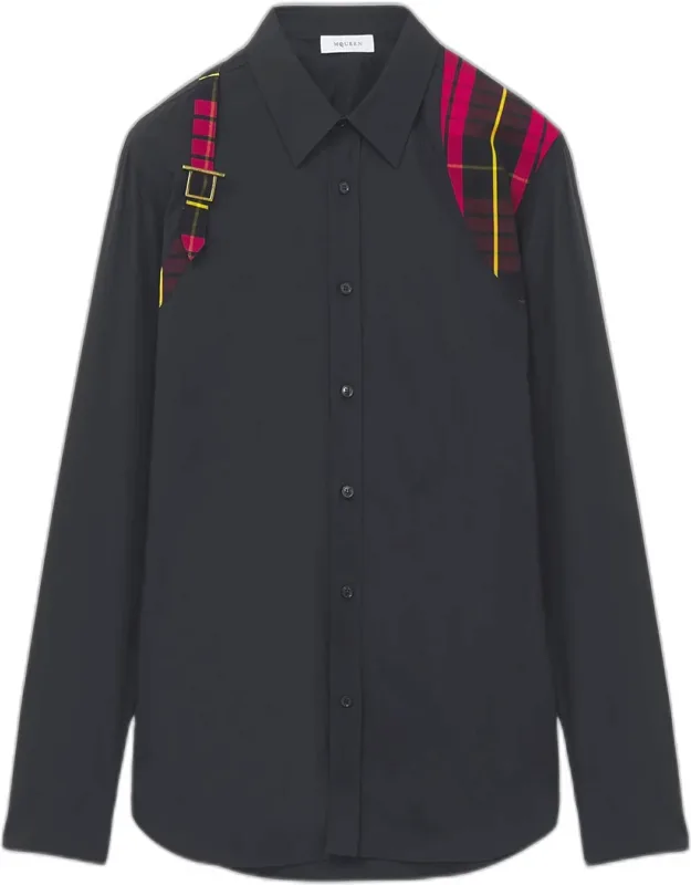 Tartan Harness Cotton Button-down Shirt