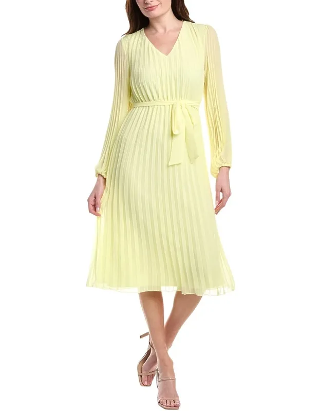 Accordion Pleated Midi Dress