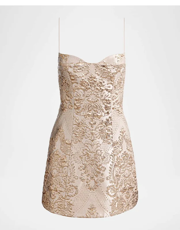 Peekaboo Metallic Mini Dress